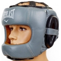 Боксерский шлем с бампером Everlast Gray (кожа)