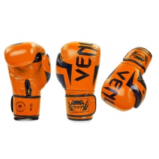 Боксерские перчатки Venum Elite Orange (replika, кожа)